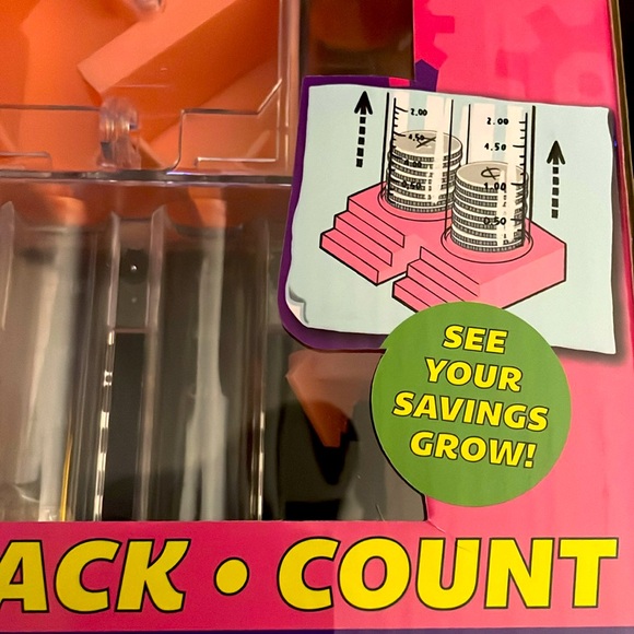 NIB-Piggy-Coin - Mechanical Coin Sorting Bank, Pink - Picture 8 of 9